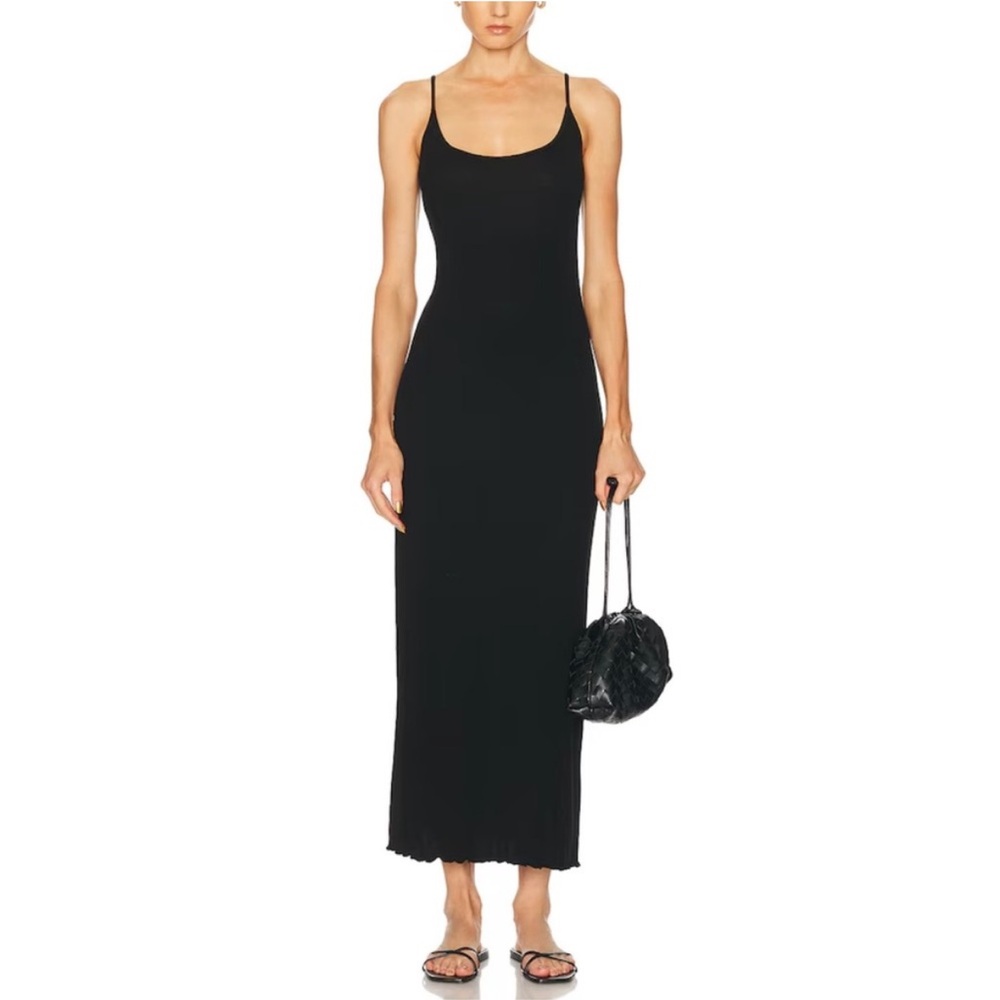 ENZA COSTA Silk Rib Lettuce Edge Dress